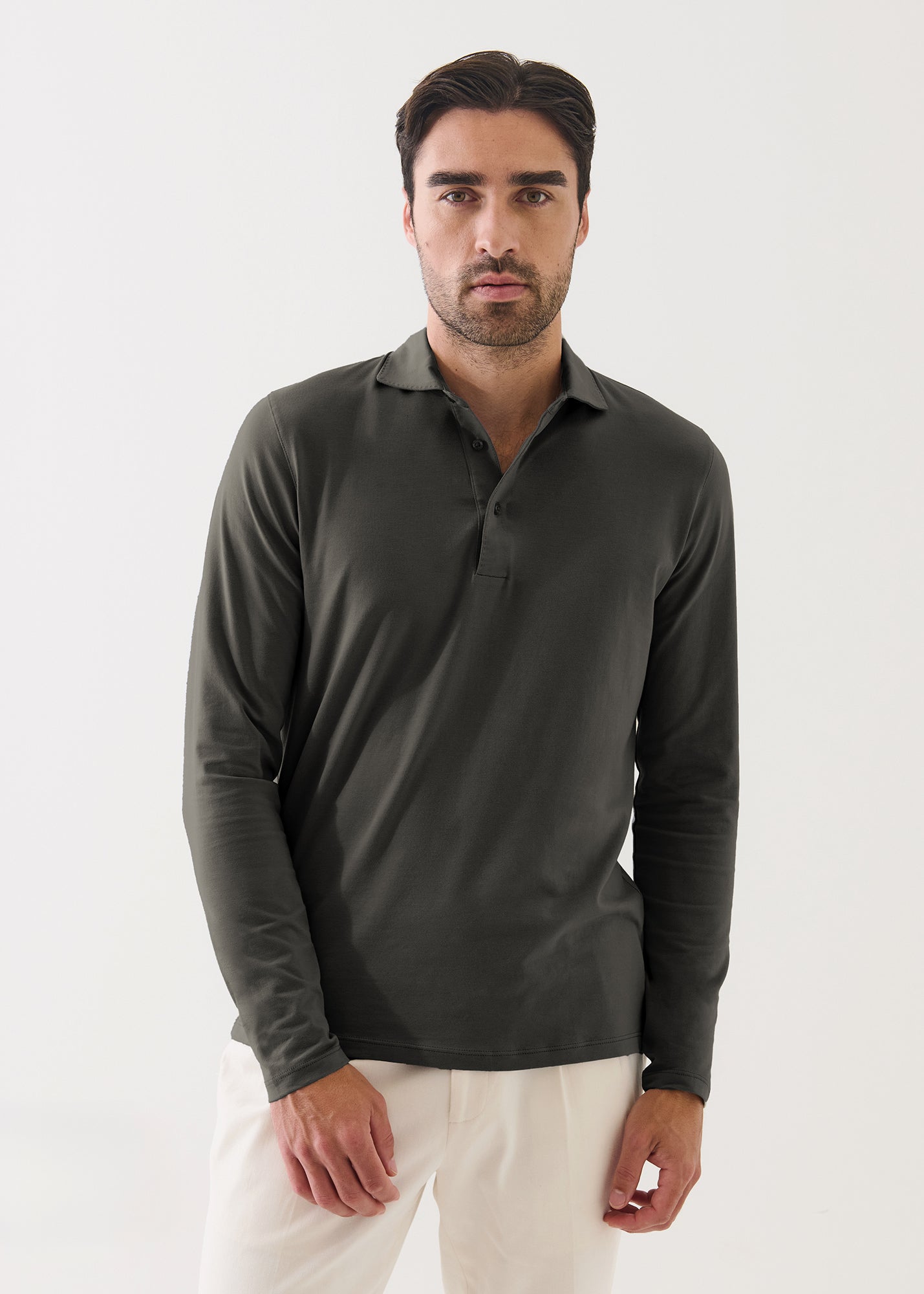 LONG SLEEVE ICONIC PIMA STRETCH POLO