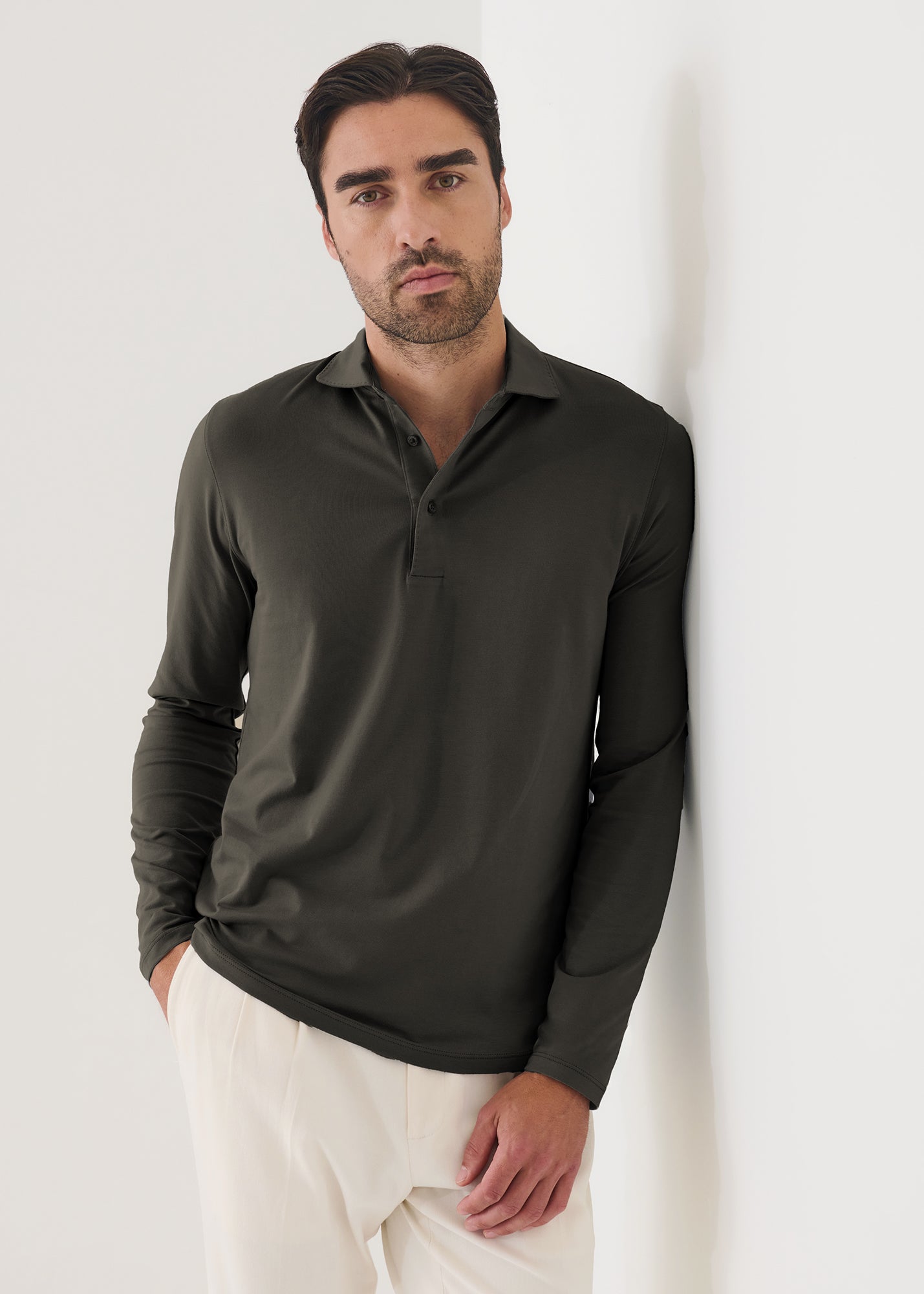 LONG SLEEVE ICONIC PIMA STRETCH POLO