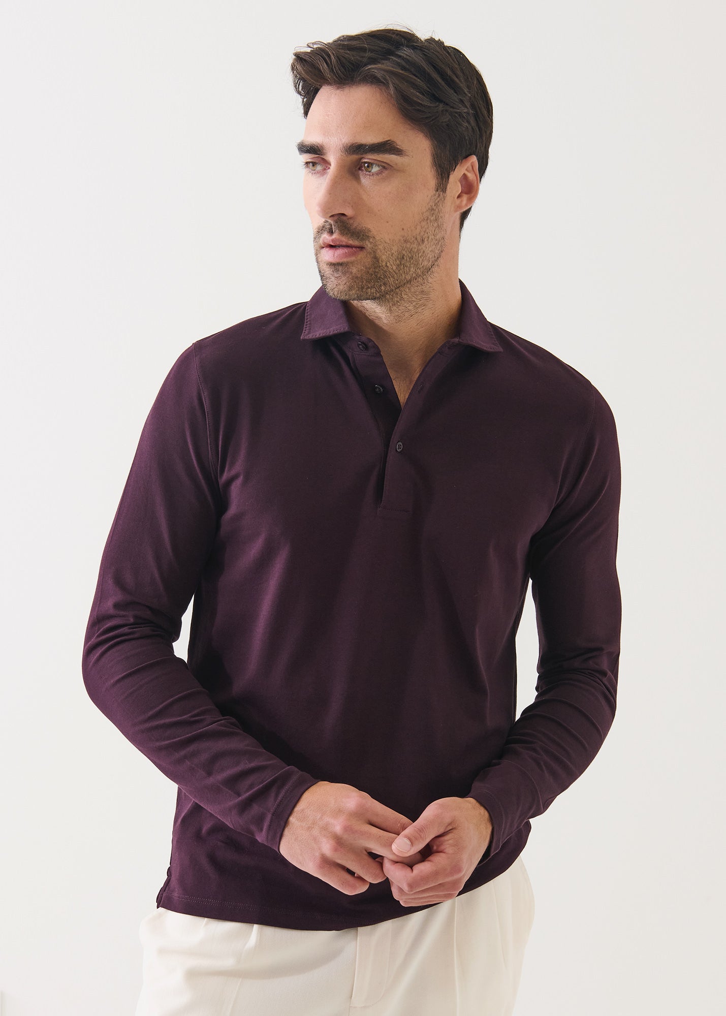 LONG SLEEVE ICONIC PIMA STRETCH POLO