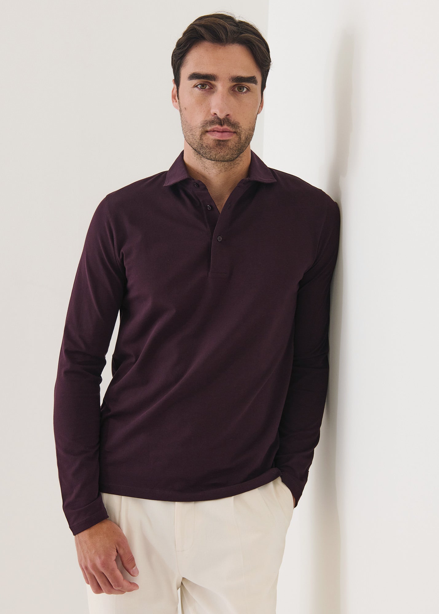 LONG SLEEVE ICONIC PIMA STRETCH POLO