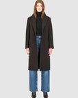 PAISLEY HERRINGBONE WOOL MID LENGTH COAT