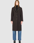 PAISLEY HERRINGBONE WOOL MID LENGTH COAT
