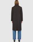 PAISLEY HERRINGBONE WOOL MID LENGTH COAT