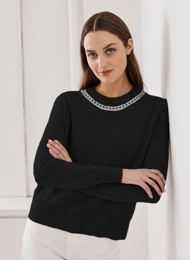 CHAIN CREW CASHMERE SWEATER