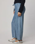 ANIGE INDIGO CROP WIDE LEG PANT