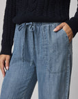 ANIGE INDIGO CROP WIDE LEG PANT