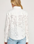 EYELET LONG SLEEVE SHIRT