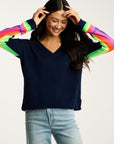 BRITE SIDE STRIPED SLEEVE SWEATER