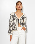 SABLE ABSTRACT GARDEN TIE CARDI