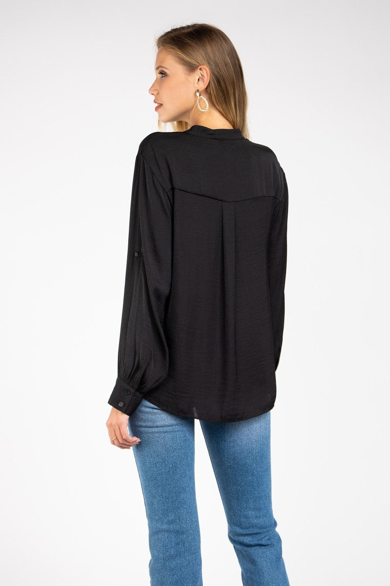 POPOVER V-NECK BLOUSE