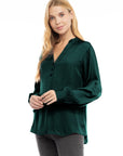 POPOVER V-NECK BLOUSE