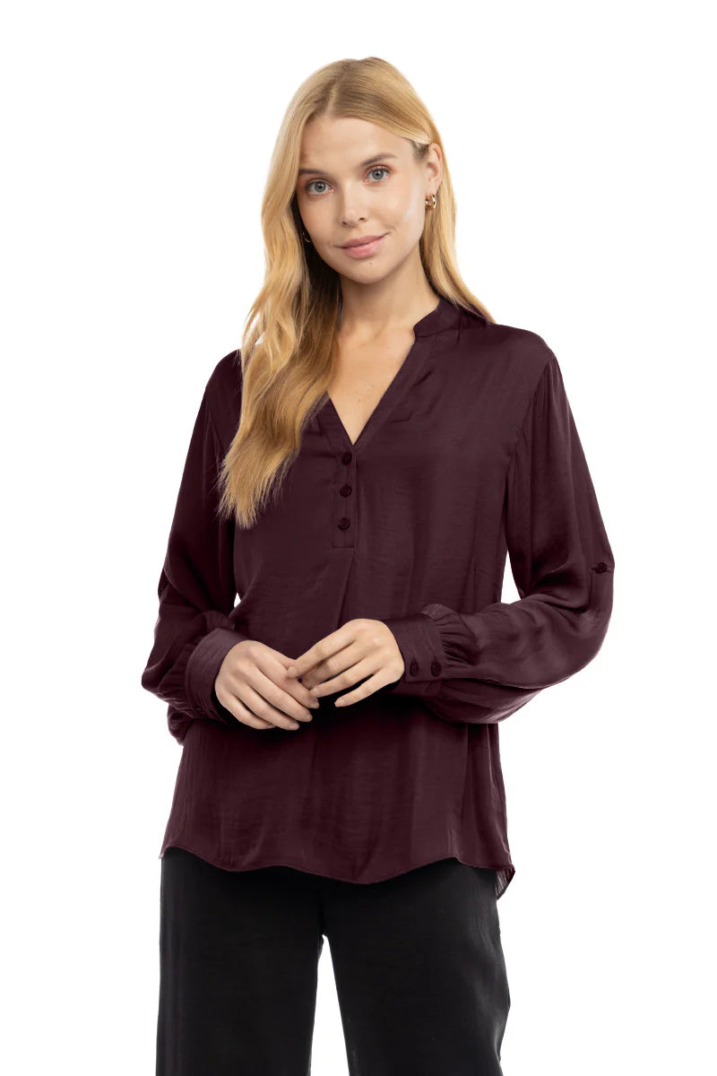 POPOVER V-NECK BLOUSE