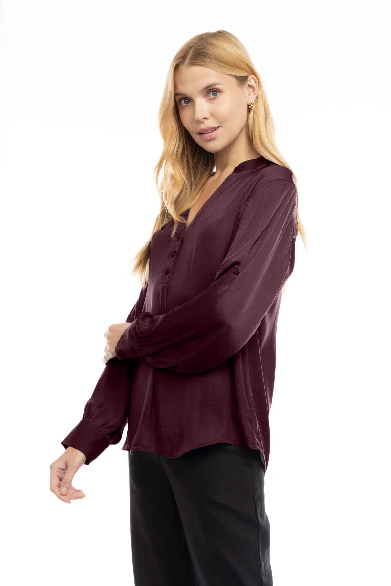 POPOVER V-NECK BLOUSE