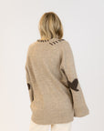 SHYLA EMBROIDERED SLOUCH CARDI WITH HEARTS