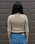 MOCK NECK FINE KNIT TOP