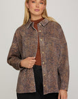 LEOPARD OVERSIZED TWILL JACKET