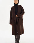 THARA SHAWL COLLAR DOUBLE FACE WOOL COAT