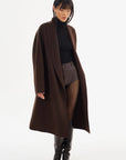 THARA SHAWL COLLAR DOUBLE FACE WOOL COAT