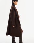 THARA SHAWL COLLAR DOUBLE FACE WOOL COAT