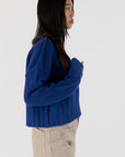 TIMMY SHORT CREW NECK SWEATER - Bright Blue