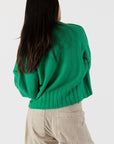 TIMMY SHORT CREW NECK SWEATER - Med. Green