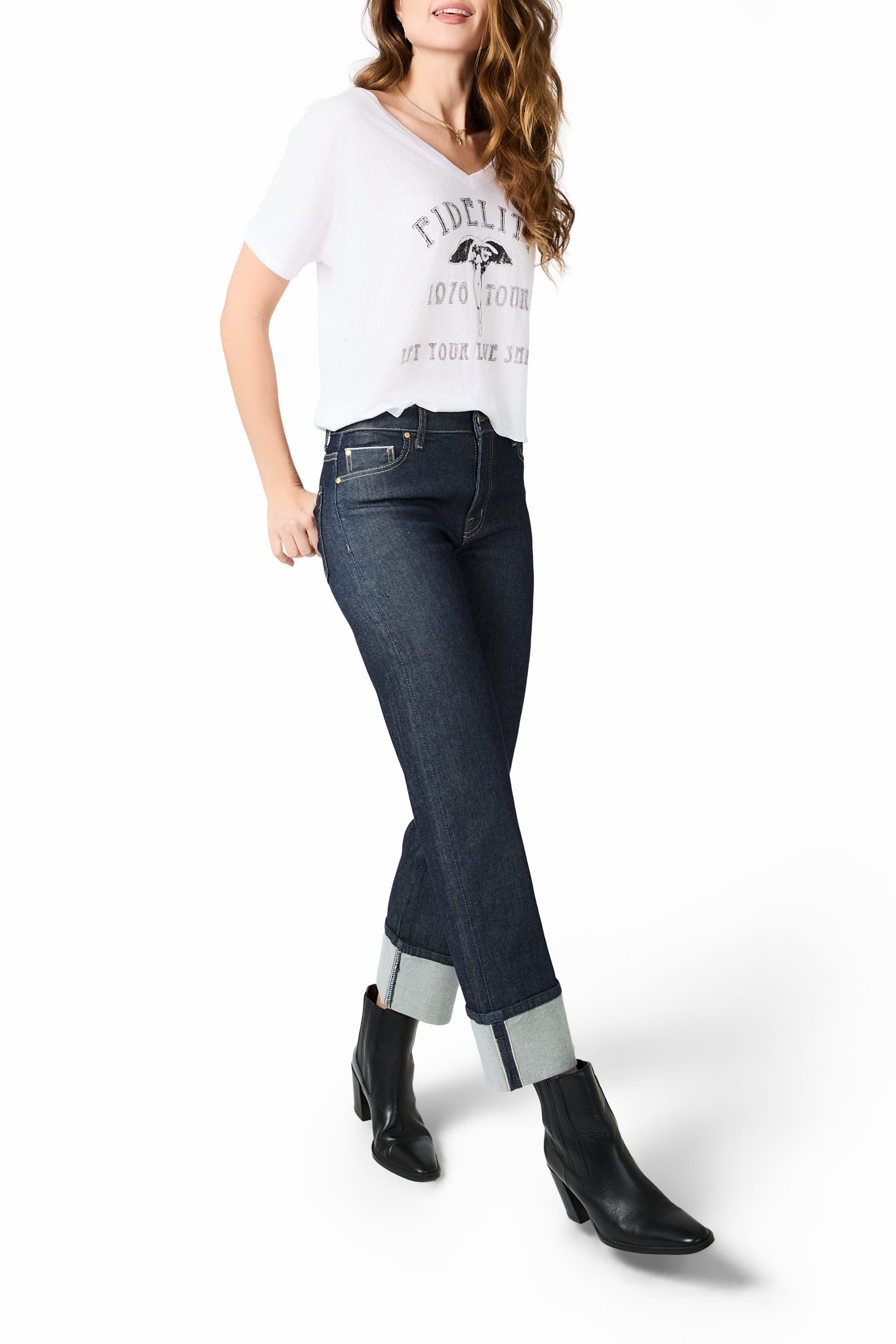 CALI CUFF IN OXFORD RINSE
