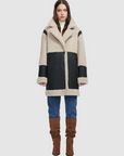 URBAN REVERSIBLE SHEARLING BLOCKED COAT