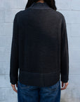 PLAITED XFINE MERINO RELAXED MOCK NECK SWEATER