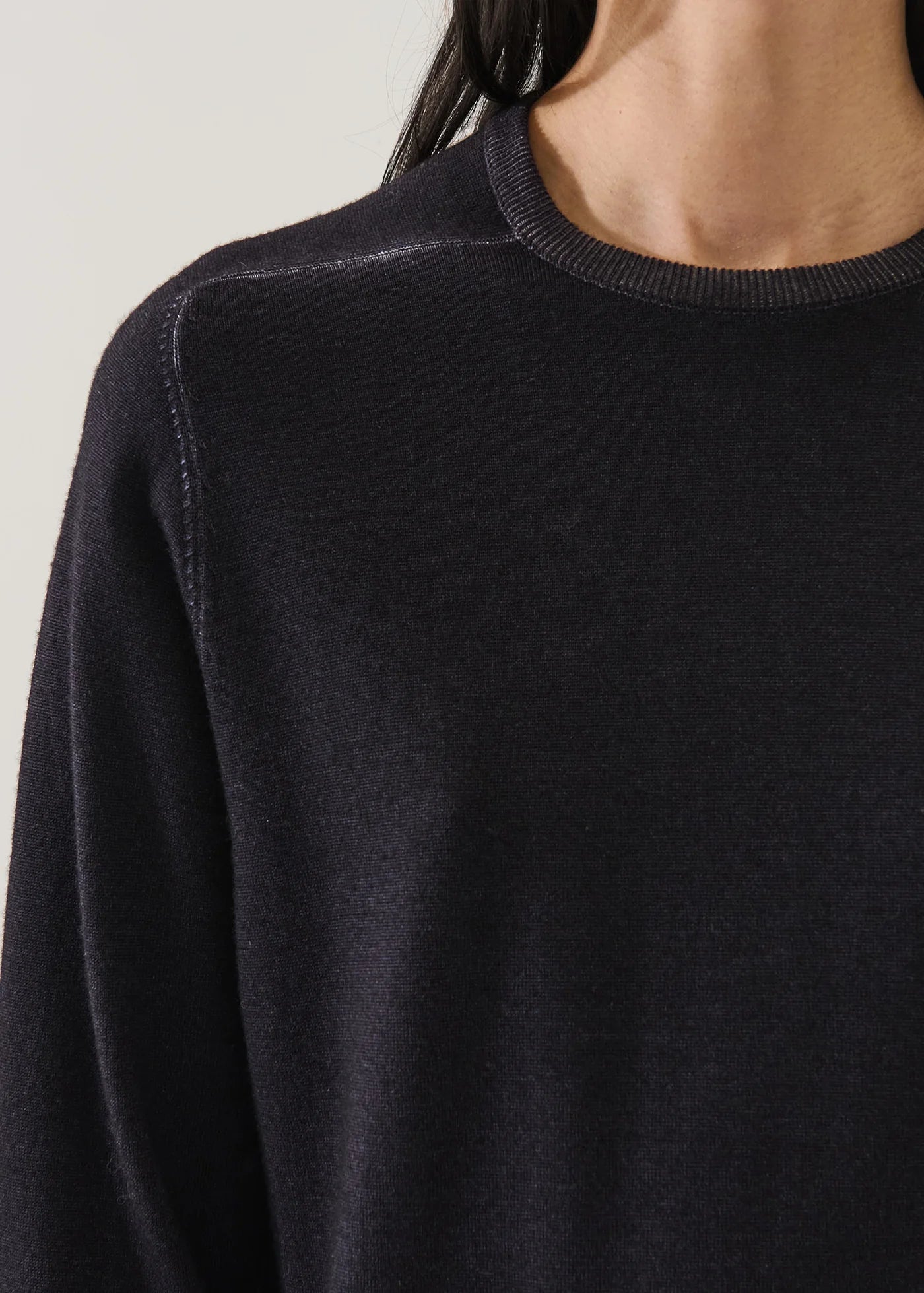 VINTAGE LONG SLEEVE XFINE MERINO BOYFRIEND CREW SWEATER