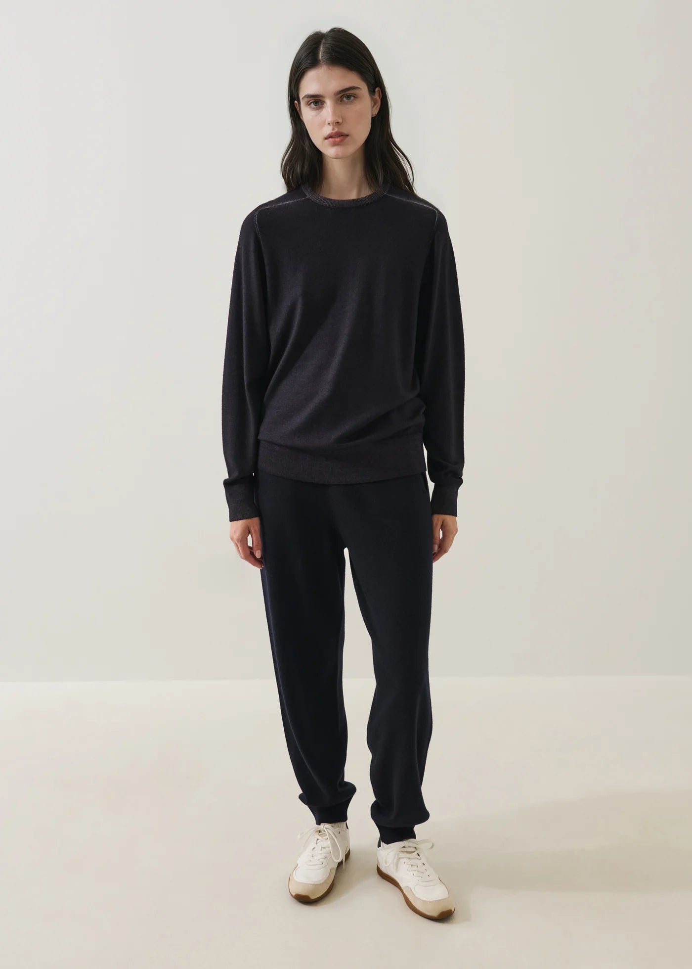 VINTAGE LONG SLEEVE XFINE MERINO BOYFRIEND CREW SWEATER