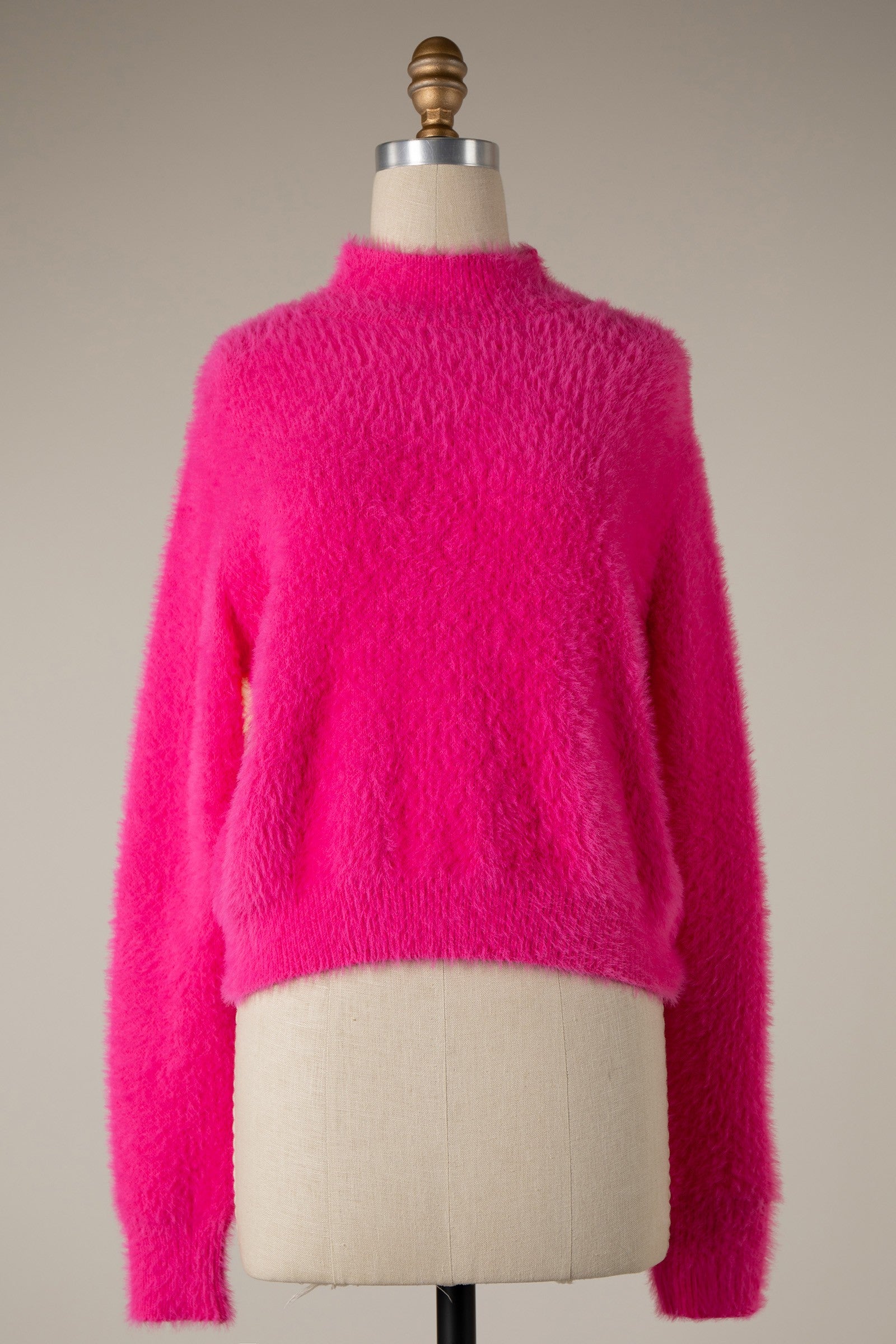 MOCK NECK EYELASH SWEATER