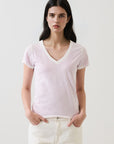 SHORT SLEEVE PIMA CLASSIC REVERSE SPRAY V-NECK TEE