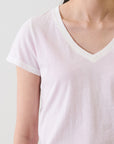 SHORT SLEEVE PIMA CLASSIC REVERSE SPRAY V-NECK TEE