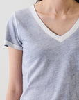 SHORT SLEEVE PIMA CLASSIC REVERSE SPRAY V-NECK TEE