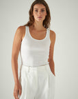 COTTON MODAL SCOOP NECK RIB TANK