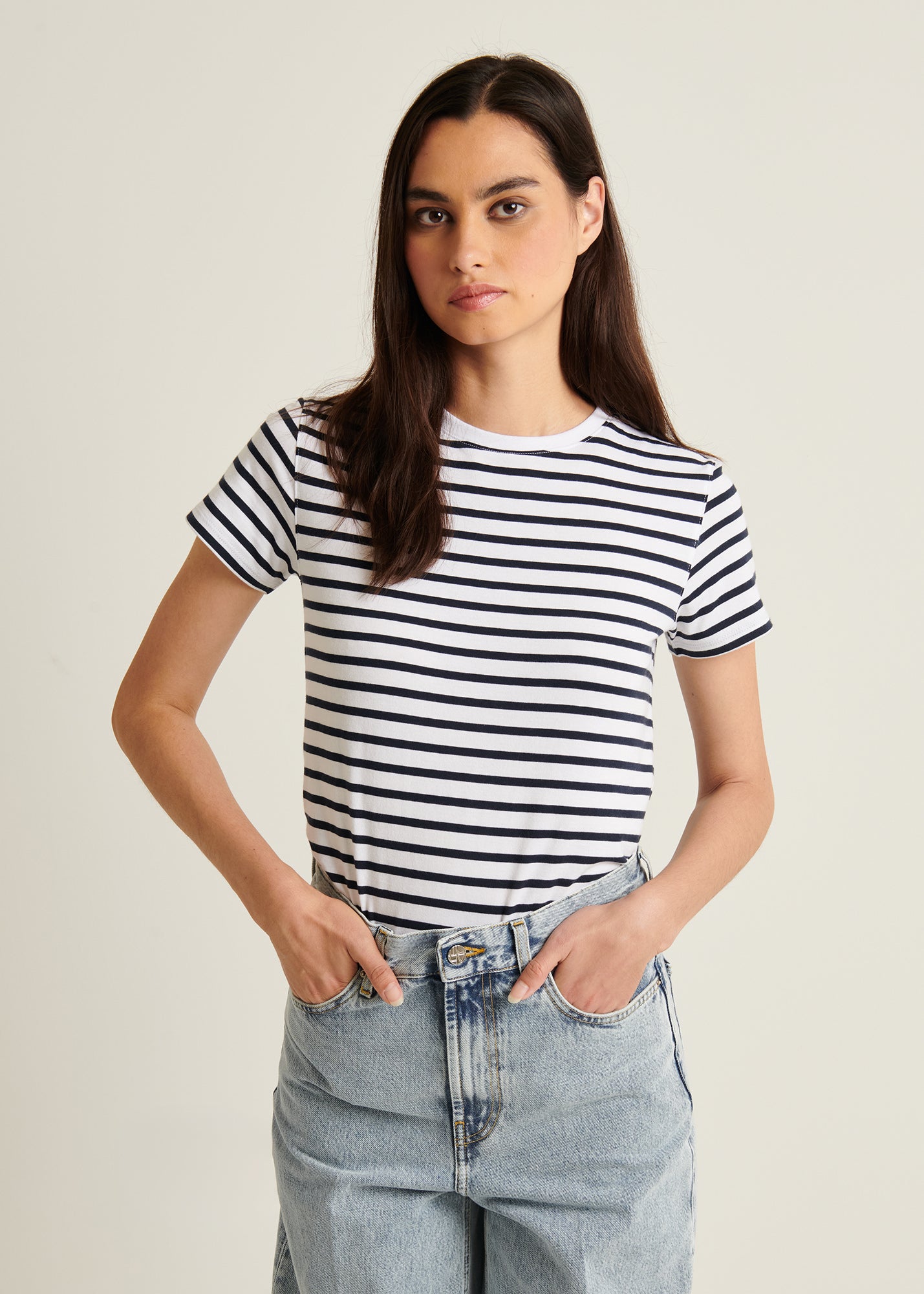 SHORT SLEEVE ICONIC CLASSIC STRIPE CREW TEE