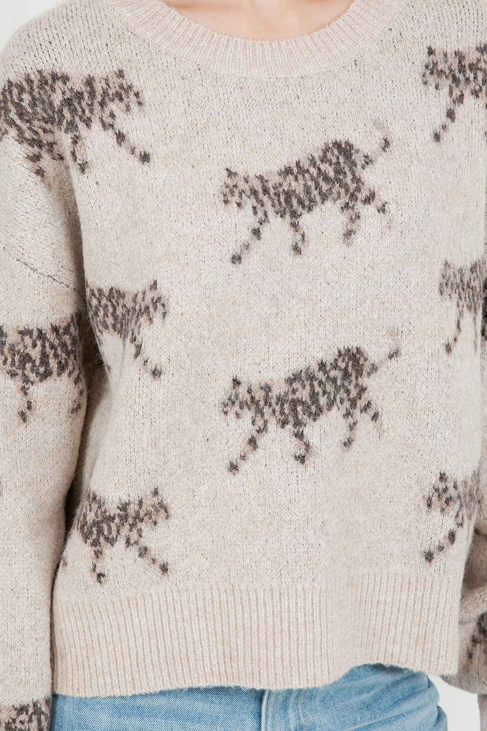 BIG CAT PRINT SWEATER