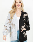 COLOUR BLOCK HORSE CARDIGAN
