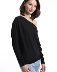 COTTON CASHMERE OFF THE SHOULDER TOP