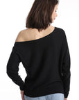 COTTON CASHMERE OFF THE SHOULDER TOP