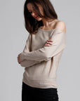 COTTON CASHMERE OFF THE SHOULDER TOP