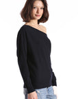 COTTON CASHMERE OFF THE SHOULDER TOP