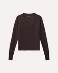 7GG CASHMERE FRAYED EDGE CROP V SWEATER