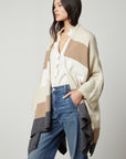 JONAS BLANKET STRIPE PONCHO SWEATER