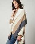 JONAS BLANKET STRIPE PONCHO SWEATER