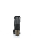 BIBOS RUCHED SUEDE & LEATHER BOOTY - Black