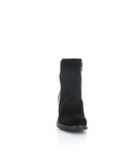 BIBOS RUCHED SUEDE & LEATHER BOOTY - Black