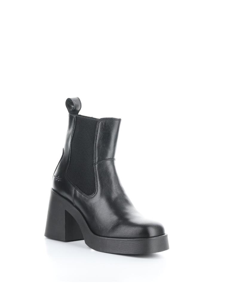 Black chunky heel ankle boots discount