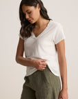 ELLIE CITY SLUB V-NECK TEE