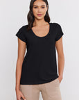 KATIE CITY SLUB SCOOP TEE